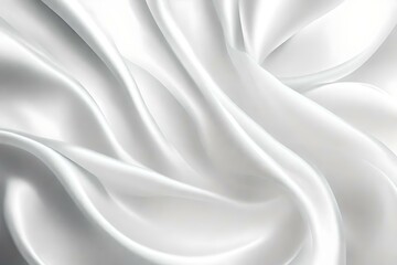 Obraz premium Wavy white cloth abstract background. Generative AI.