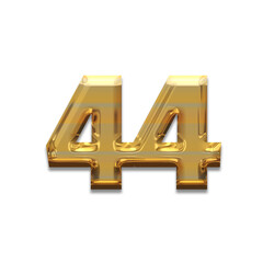 Number 44 gold luxury, use birthday,age,anniversary