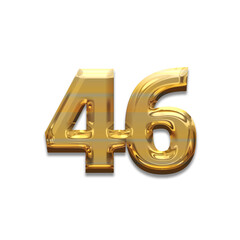 Number 46 gold luxury, use birthday,age,anniversary