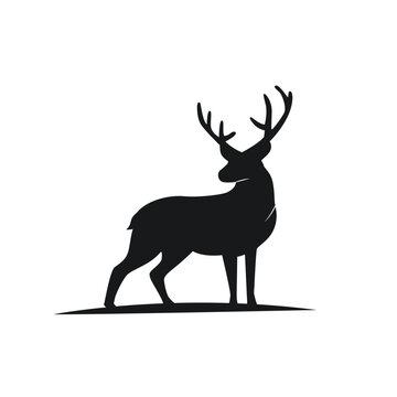 Deer silhouette, wild deers, deer logo