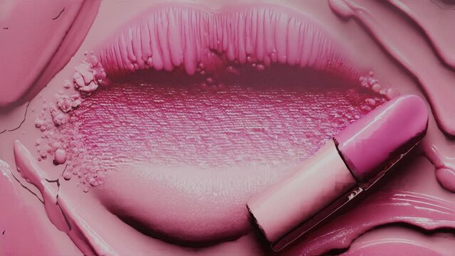 Up to 4K resolution, Beautiful pink lips, Generative AI and blender