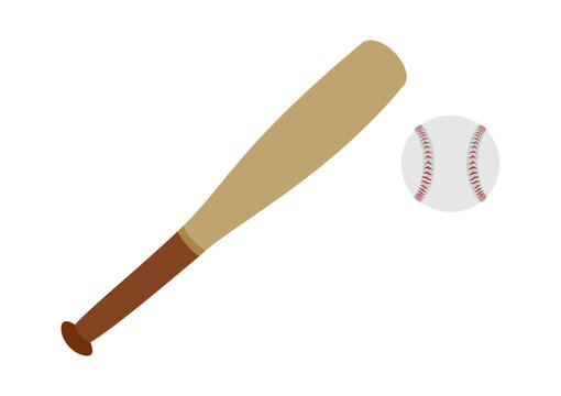 baseball set, bat with ball illustration vector design