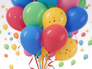Bunch of colorful balloons on background, ai generated