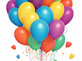 Bunch of colorful balloons on background, ai generated
