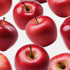 Many red apples with white background