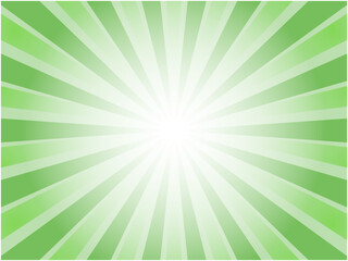 Obraz premium 太陽光線イメージの鮮やかなヴィンテージ風集中線背景素材_グリーン