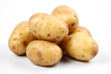 potato stack isolated on white background