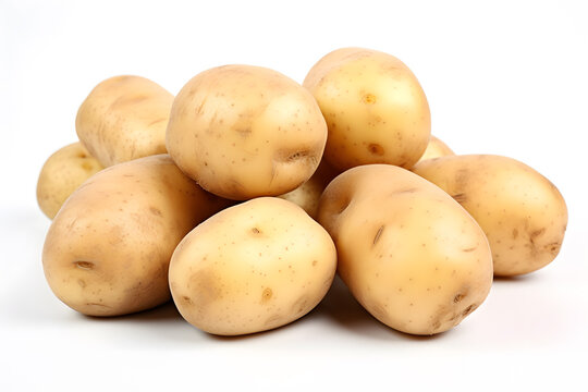 potato stack isolated on white background