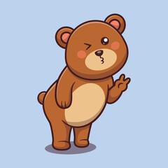 bear cute pose cartoon vector, animal illustration