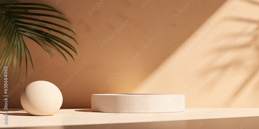 Poster elegance in simplicity. platform for design. graceful geometry. elevate product with minimal backdro