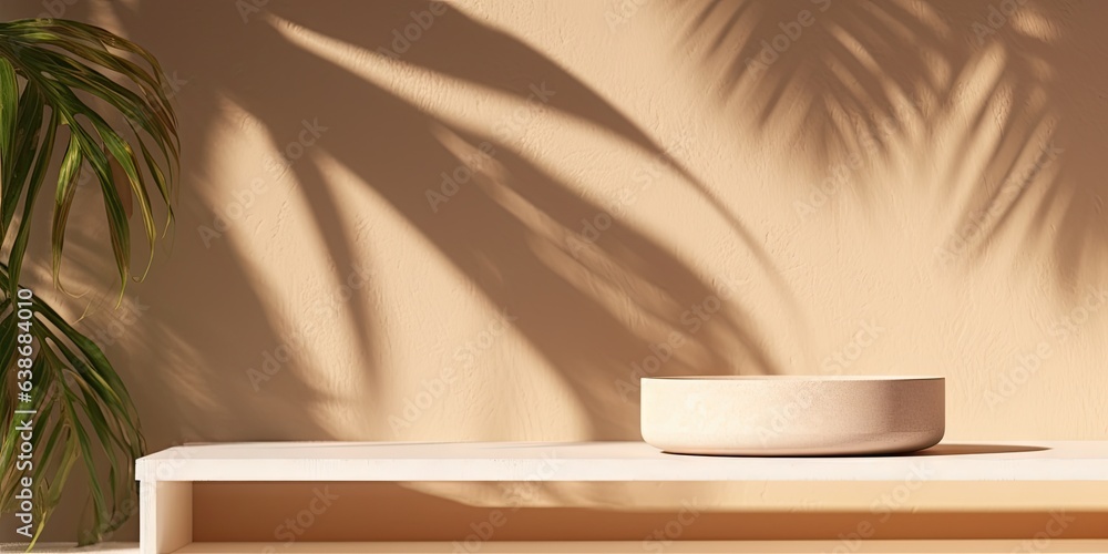 Poster elegance in simplicity. platform for design. graceful geometry. elevate product with minimal backdro