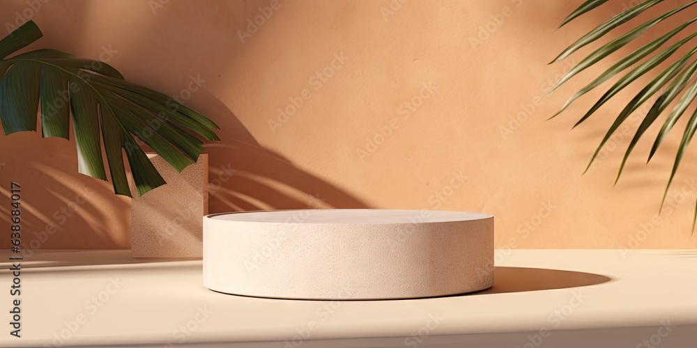 Poster elegance in simplicity. platform for design. graceful geometry. elevate product with minimal backdro