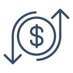 Money exchange payment icon symbol vector image. Illustration of the dollar currency coin graphic design image