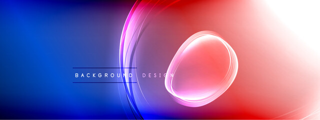 Vector abstract background - liquid transparent bubble shapes on fluid gradient with shadows and light effects