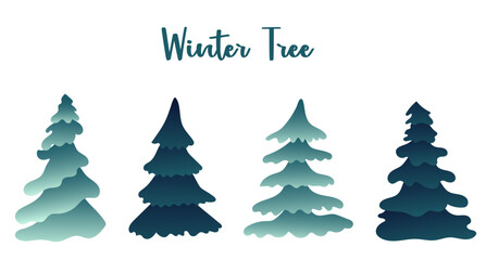 Fototapeta premium christmas trees set