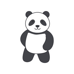 Cute panda bear. Vector illustration isolated on white background.