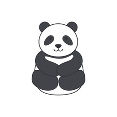 Panda icon in flat style. Panda vector illustration on white isolated background. Panda business concept.