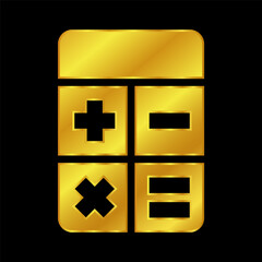 gold colored calculator icon