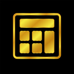 gold colored calculator icon