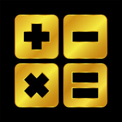 Obraz premium gold colored calculator icon