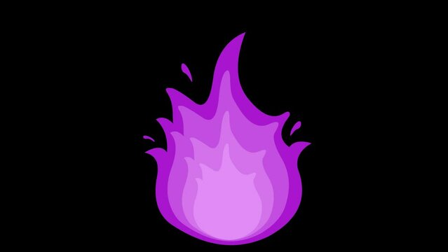 video animation flame violet fire moving, classic of esoteric and spiritual culture. On a transparent background with zero alpha channel