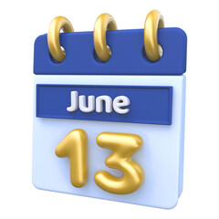 13 June - 3D Icon Calendar Render