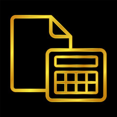 gold colored calculator icon