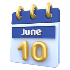 10 June - 3D Icon Calendar Render