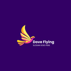 Vector Logo Illustration Dove Gradient Colorful Style