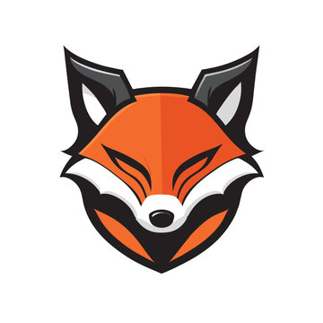 fox mascotte logo, flat, minimalistic white background, vector illustration cartoon