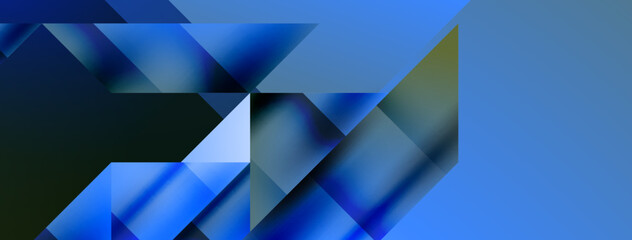 Vivid abstraction unfolds. Triangles in seamless harmony, composing dynamic geometric backdrop. Interplay of angles and hues forms captivating tapestry, evoking modernity and artistic allure