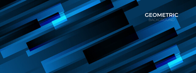 Geometric gradient metallic blue abstract design background. Simple geometrical background.