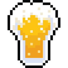 Fototapeta premium Pixel art beer mug icon 10