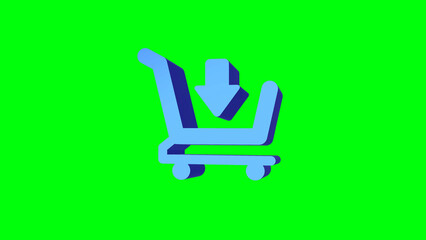 shopping cart icon Online shopping. Happy shopping on green background.