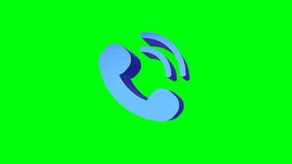 Mobile phone icon. 3d rendering  on hud technology green background