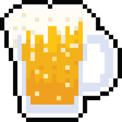 Obraz premium Pixel art beer mug icon 12