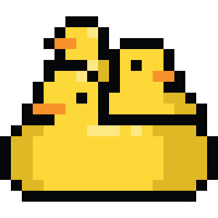 Pixel art cartoon rubber duck