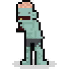 Pixel art cartoon zombie character 4