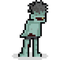 Fototapeta premium Pixel art cartoon zombie character 3