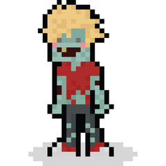 Pixel art cartoon zombie character 8
