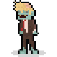 Fototapeta premium Pixel art cartoon zombie character 6