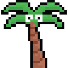 Pixel art coconut tree character 2