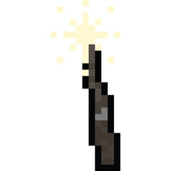 Pixel art magic wand icon