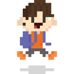 Pixel art student character 4