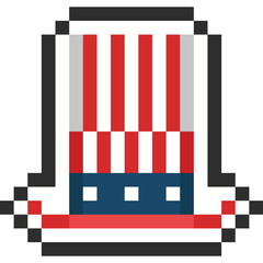 Pixel art usa hat icon