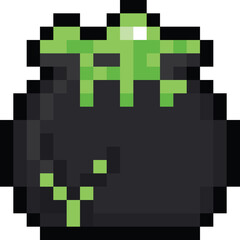 Pixel art witch pot icon 