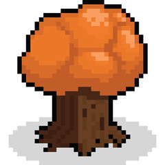Obraz premium Pixel art autumn short tree