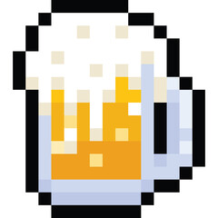 Pixel art beer mug icon