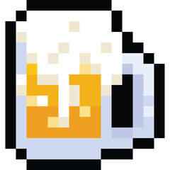 Pixel art beer mug icon 6