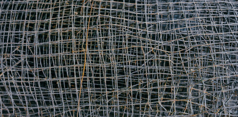 Ram wire roll texture. Background surface of ram wire rolls for building.